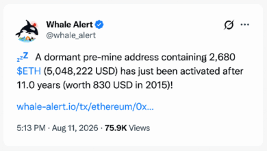 Старейшие «киты» Ethereum пробуждаются, пока миллионы токенов выходят из «глубокого хранилища»
