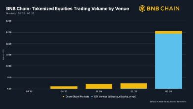 BNB Chain обогнала Solana и Robinhood: объем торгов акциями 25,6 млрд$ BNB Chain обогнала Solana и Robinhood: объем торгов акциями 25,6 млрд$
